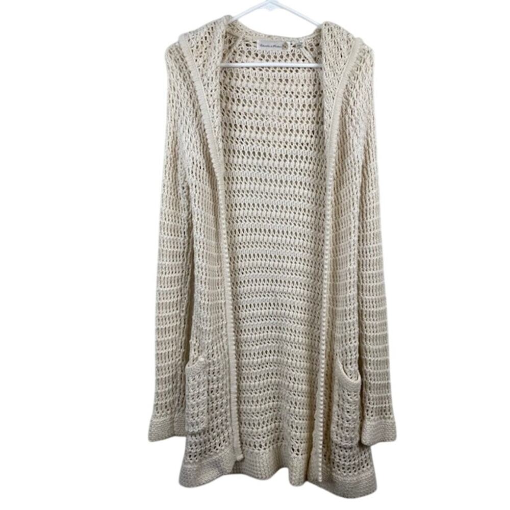 Charlie & Robin Anthropologie Cream Knit Cardigan Sweater